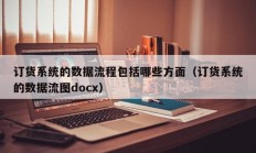 订货系统的数据流程包括哪些方面（订货系统的数据流图docx）